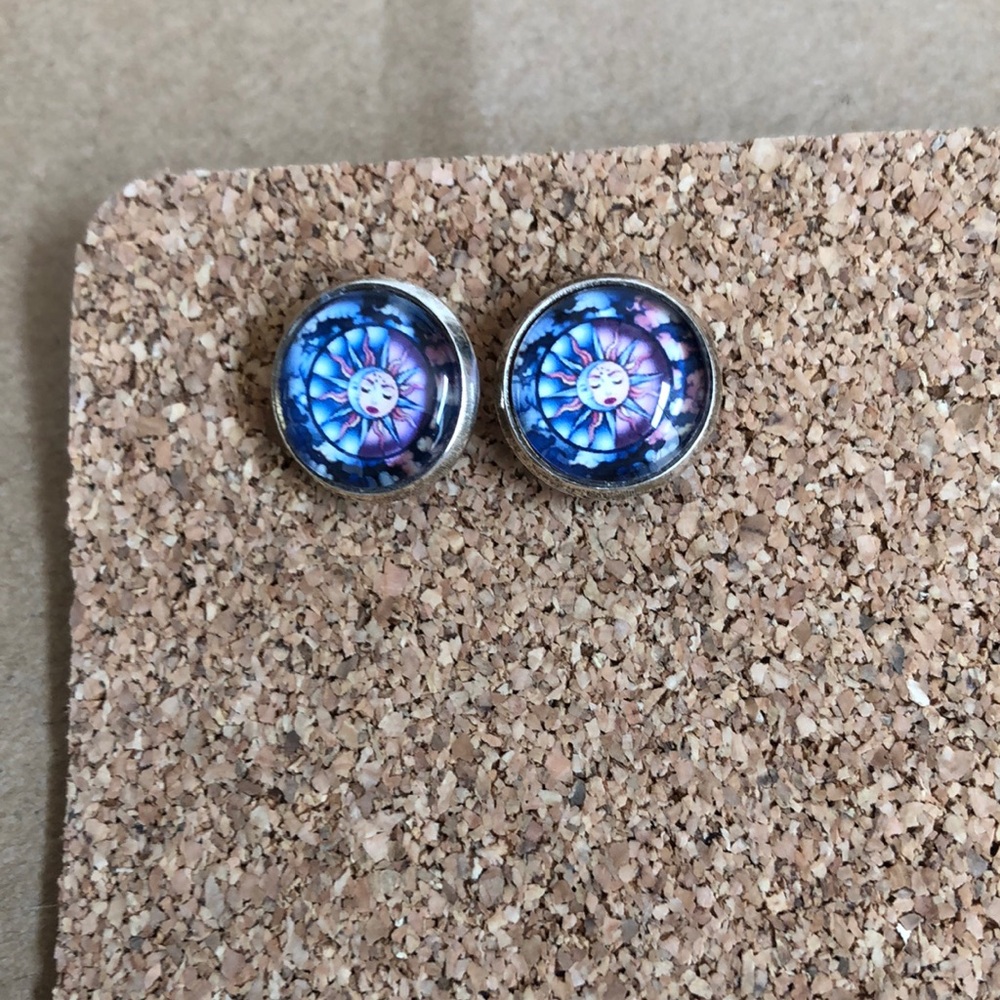 Moon Stud Ear Rings
